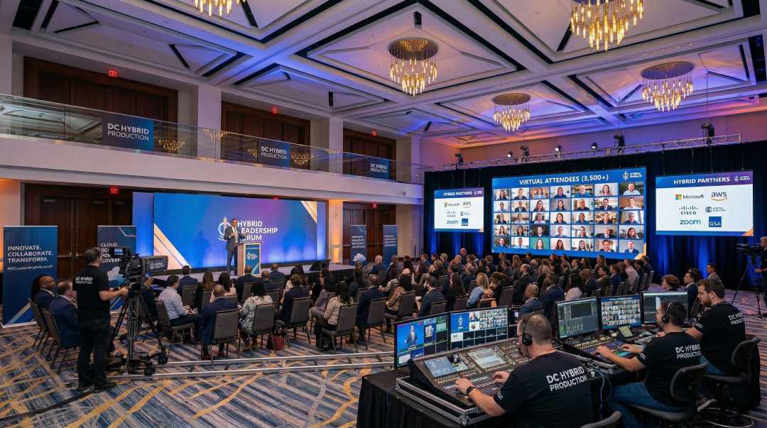 Hybrid event sponsorship production with digital and in-person branding executed by Decibel Events Washington DC.