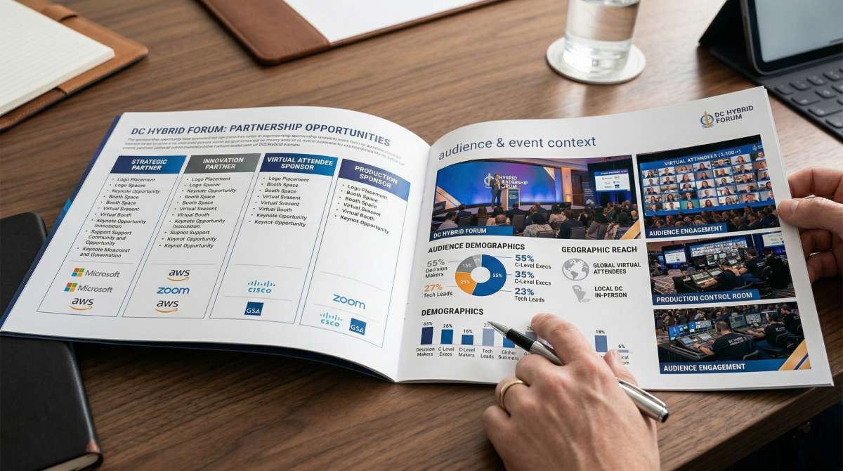 Professional event sponsorship package presentation designed by Decibel Events for Washington DC organizations